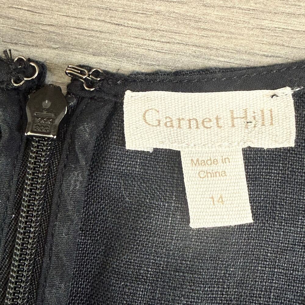 Garnet Hill Harborside Linen Fringe-Hem Dress Size 14 Minimalist Quiet Luxury - Picture 9 of 16